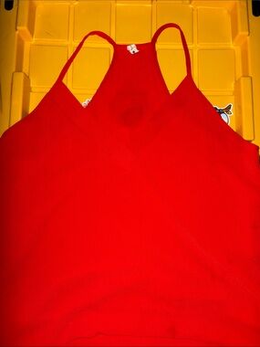 Red Spaghetti Strap Tank Top